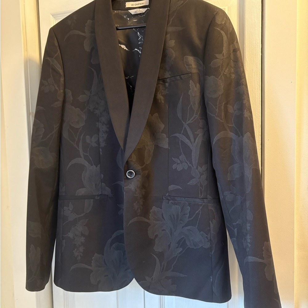 Le Chateau Black Floral Blazer and Vest